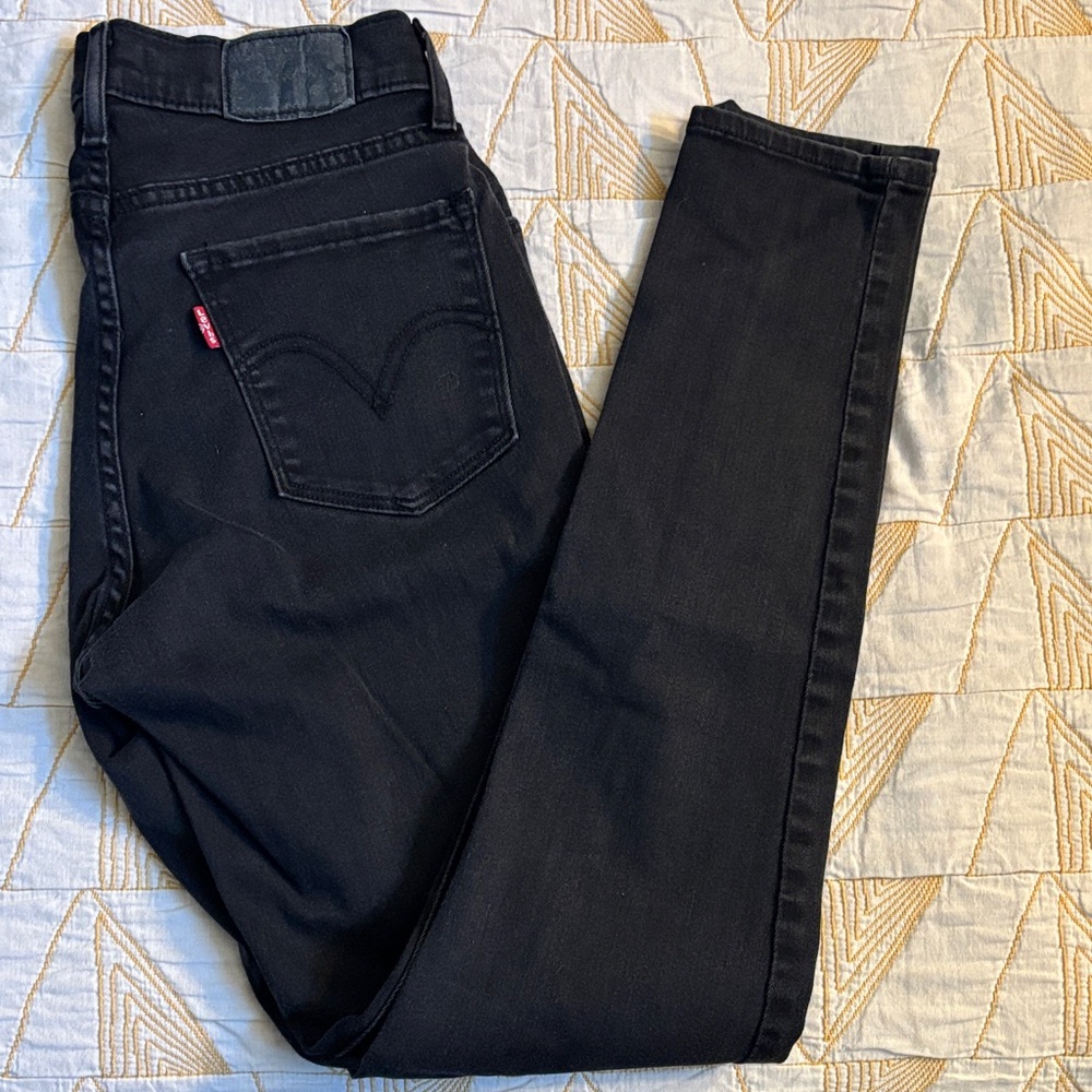 Levi's Washed Black curvy fit skinny Denim Jeans